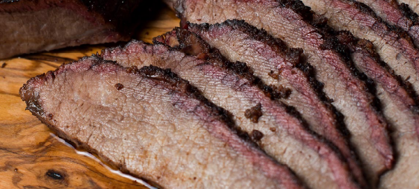 Sliced smoked brisket