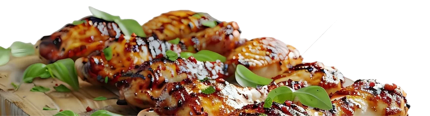potrait-chicken-wings-herbs-garlic-cleaver-wooden-board-accompanied-by-small-red-tomato-green-leaf-placed-transparent-background-png 1