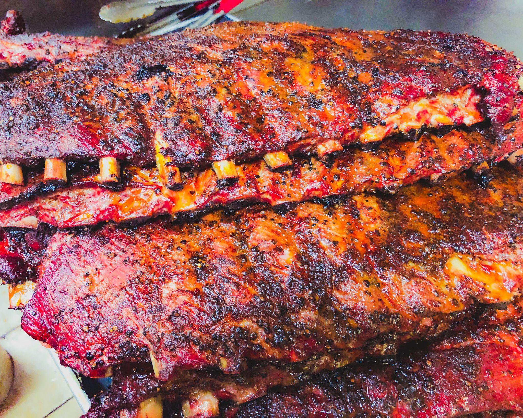 This photo shows some meat that has been BBQ’d.