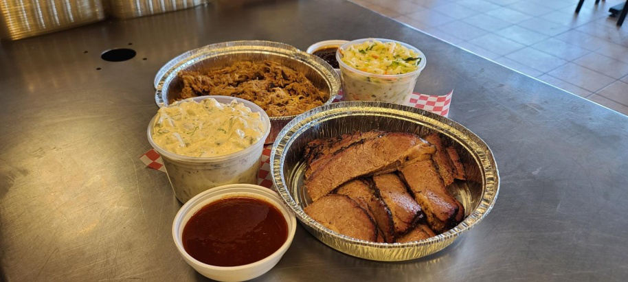 This photo shows some food on a table.